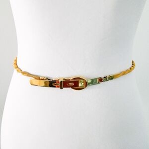 Y2K chain belt links adjustable length gold vintage chain belt